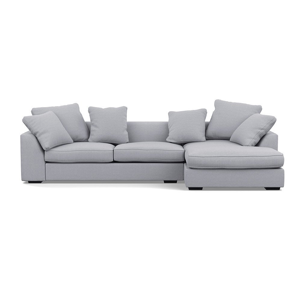 Heal's Cumulus Right Hand Facing Corner Sofa Brushed Cotton Pewter Black Feet
