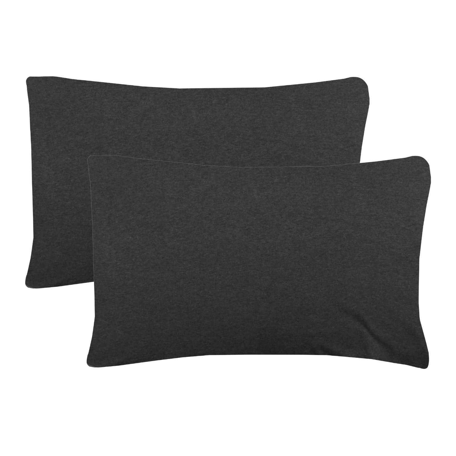 Smart Living Jersey Melange Polycotton Luxury Fitted Bedsheet or Pillowcase Pair in Charcoal