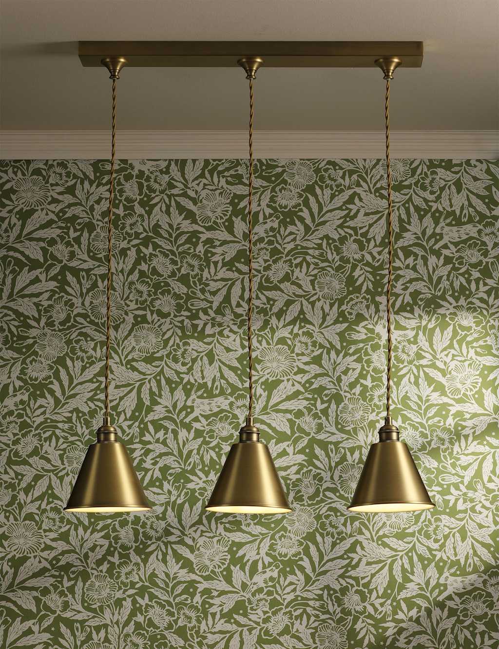 Joules Home Lighting Wollaton Metal 3 Light Bar Pendant Light Antique Brass