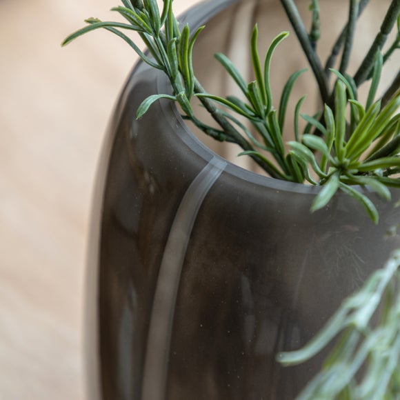 Cedar & Sage Claro Taupe Stripe Glass Vase 3