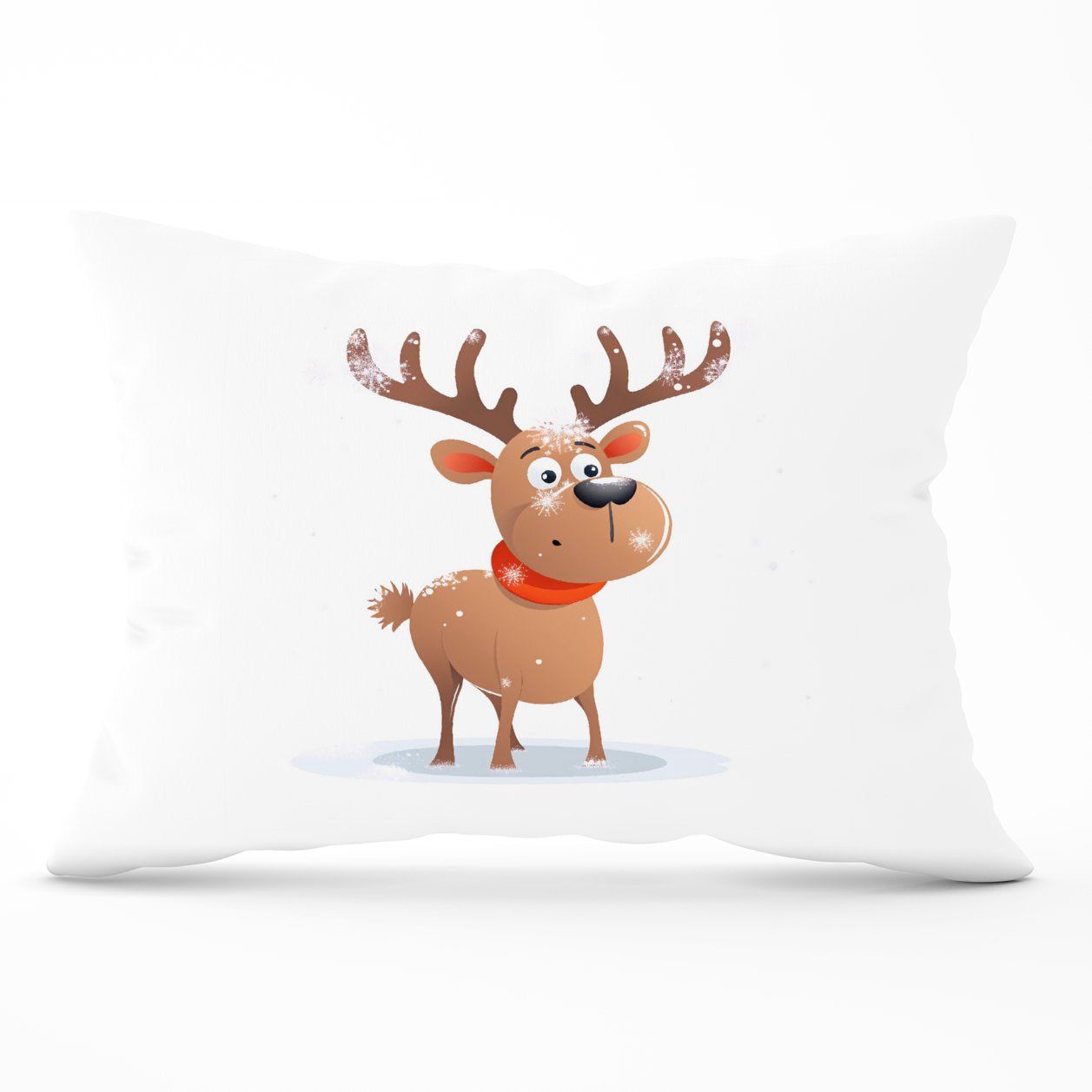 Warren Reed - Designer Reindeer In A Scarf Cushions