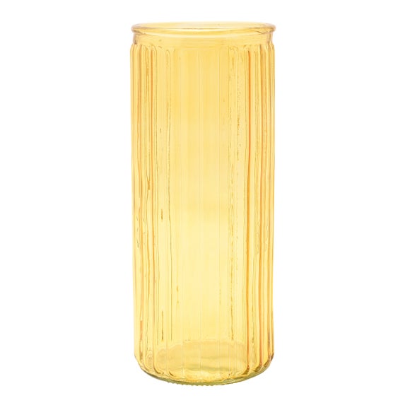 Hestia Cylindrical Ribbed Glass Vase 2