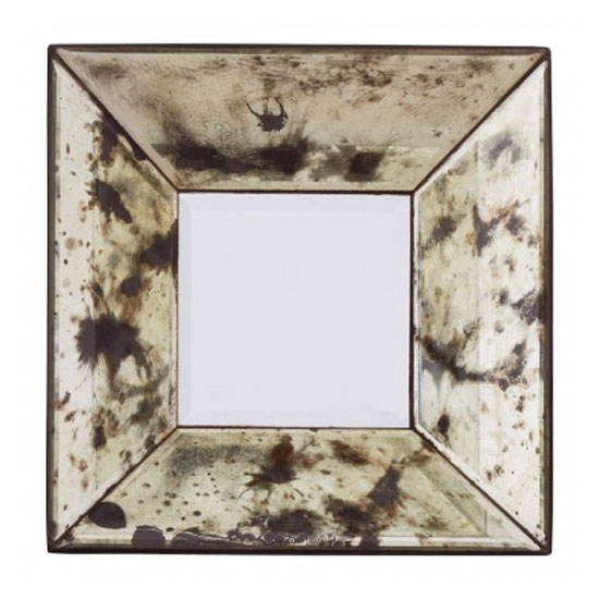 Raze Bevelled Speckle Detail Wall Mirror In Antique Silver Frame