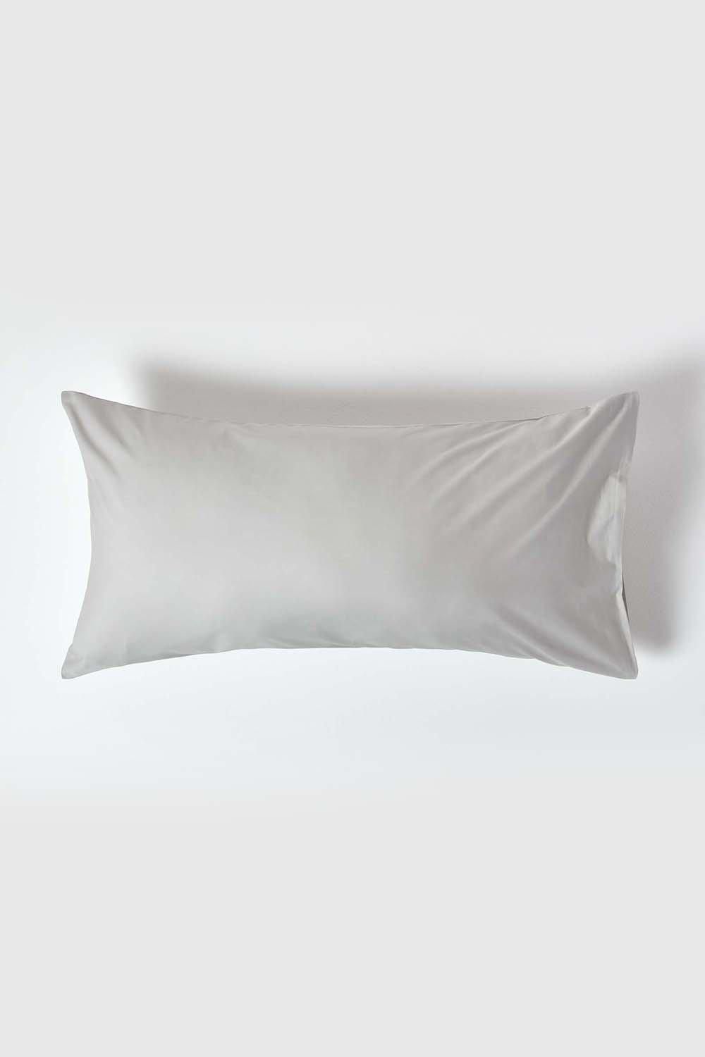 Homescapes Egyptian Cotton Housewife Pillowcase 200 TC, King Size in Silver