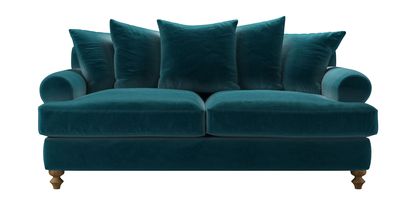Teddy 2.5 Seat Sofa Bed in Deep Turquoise Cotton Matt Velvet - sofa.com