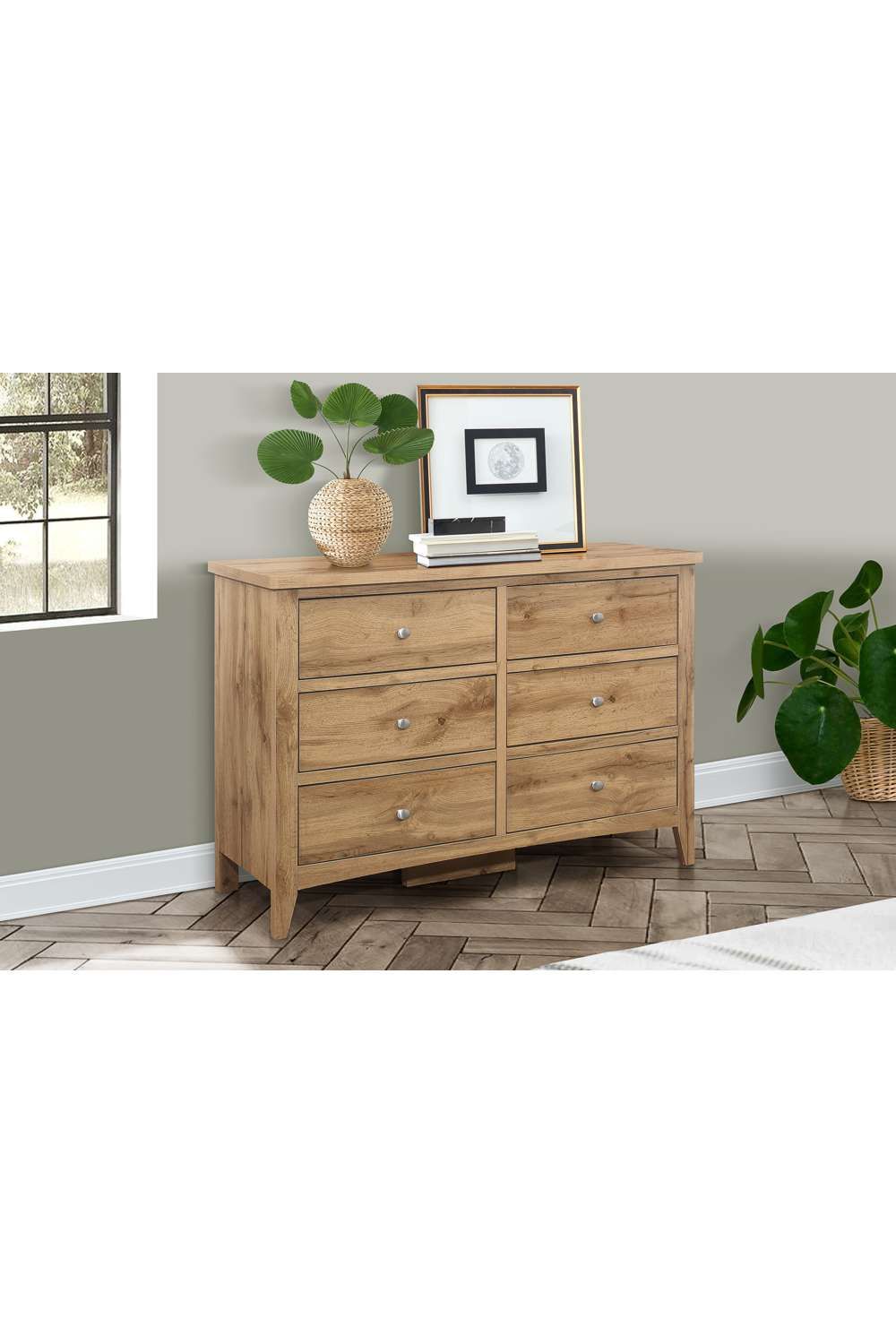 Birlea Hampstead 6 Drawer Chest Oak in Light Oak