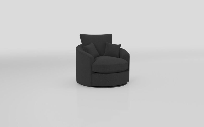 Black Fabric Paisley Twister Chair