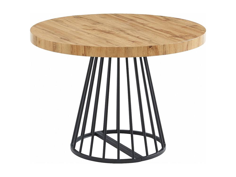 Vente-unique 2 - 12 Seater Extendable Dining Table - MDF & Steel - Natural and in Black