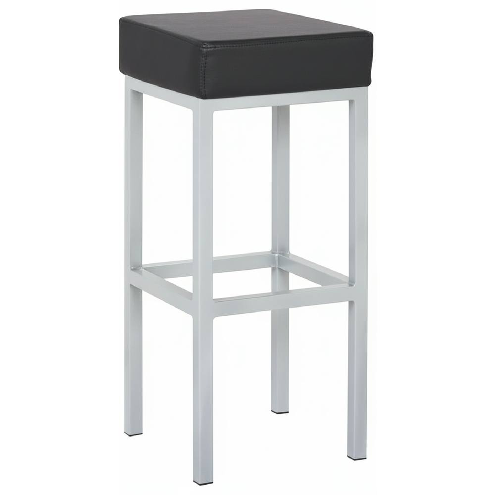netfurniture Cara Padded Steel Square Stool in Black