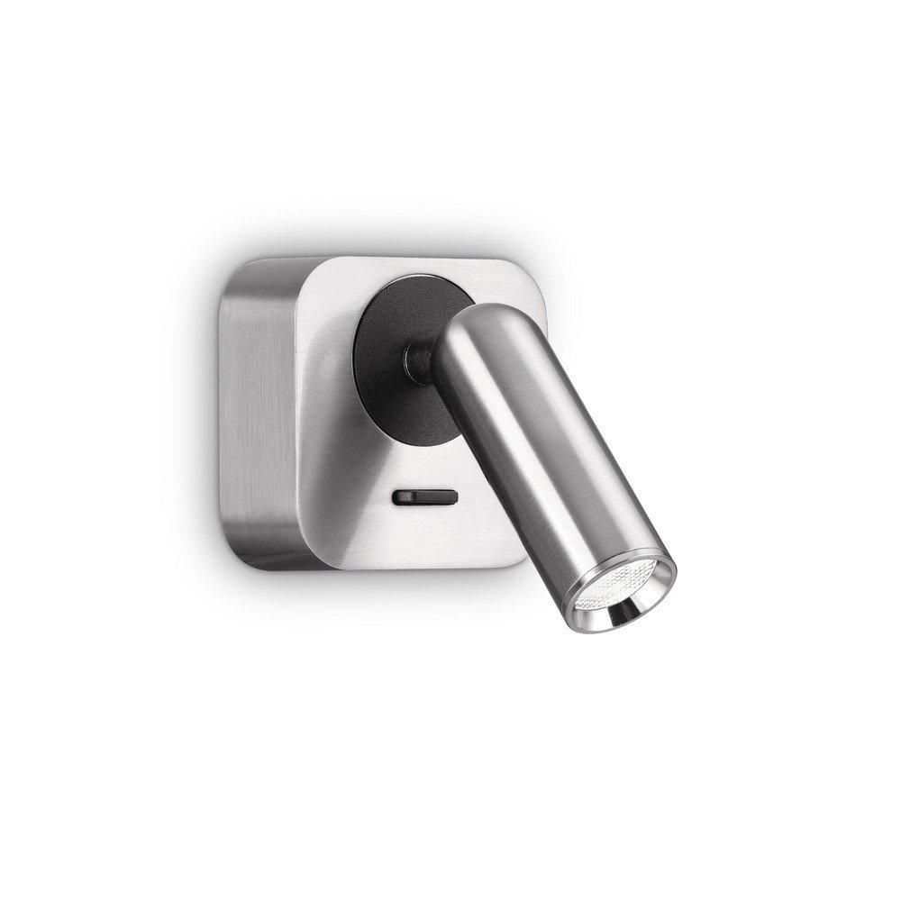 Netlighting Bean LED Decorative Square Reading Light Nickel 3000K 3.5W in Grey