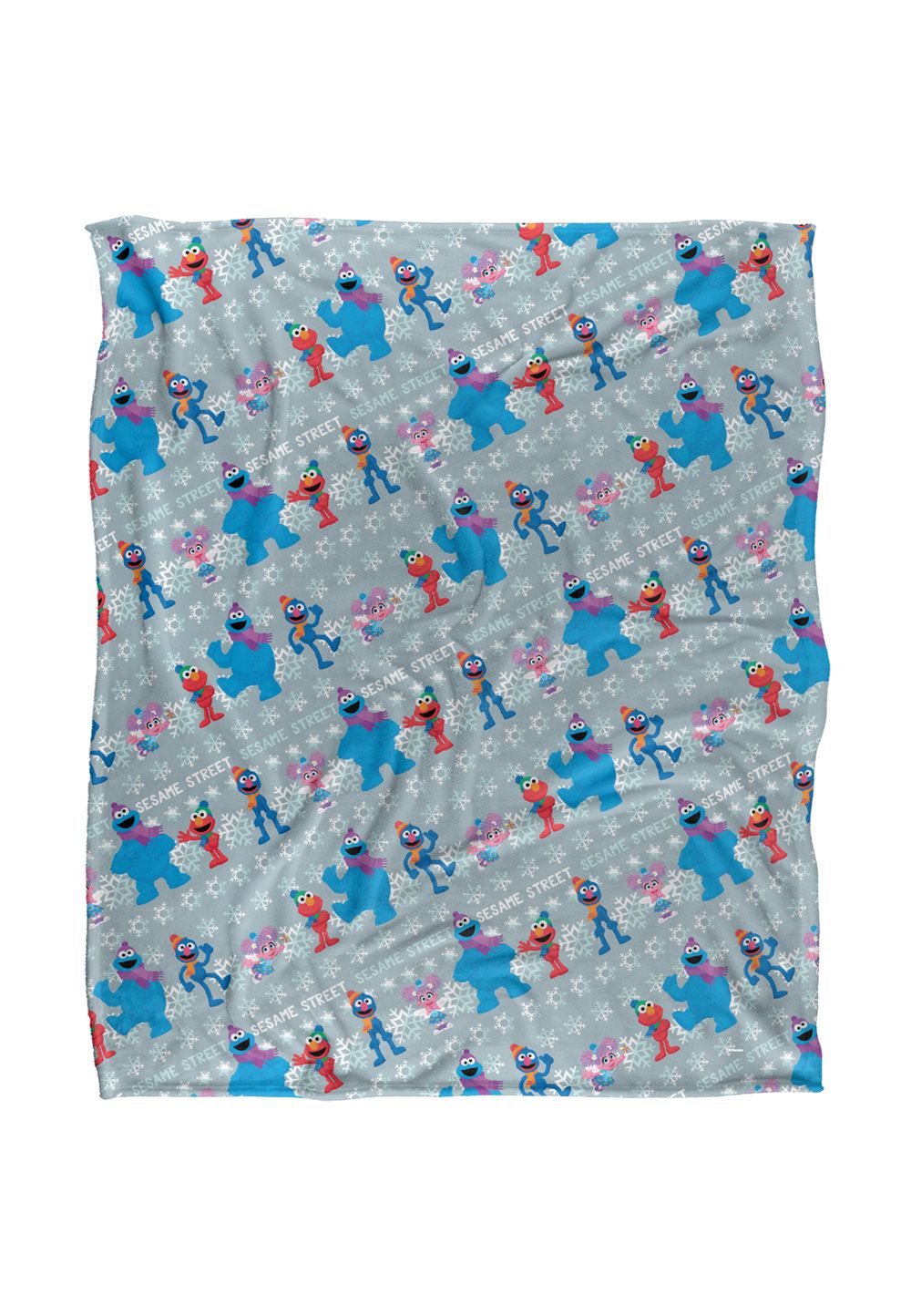 Sesame Street Holiday Snow Character Pattern Silky Touch Super Soft Throw Blanket 152 X 127 cm in White