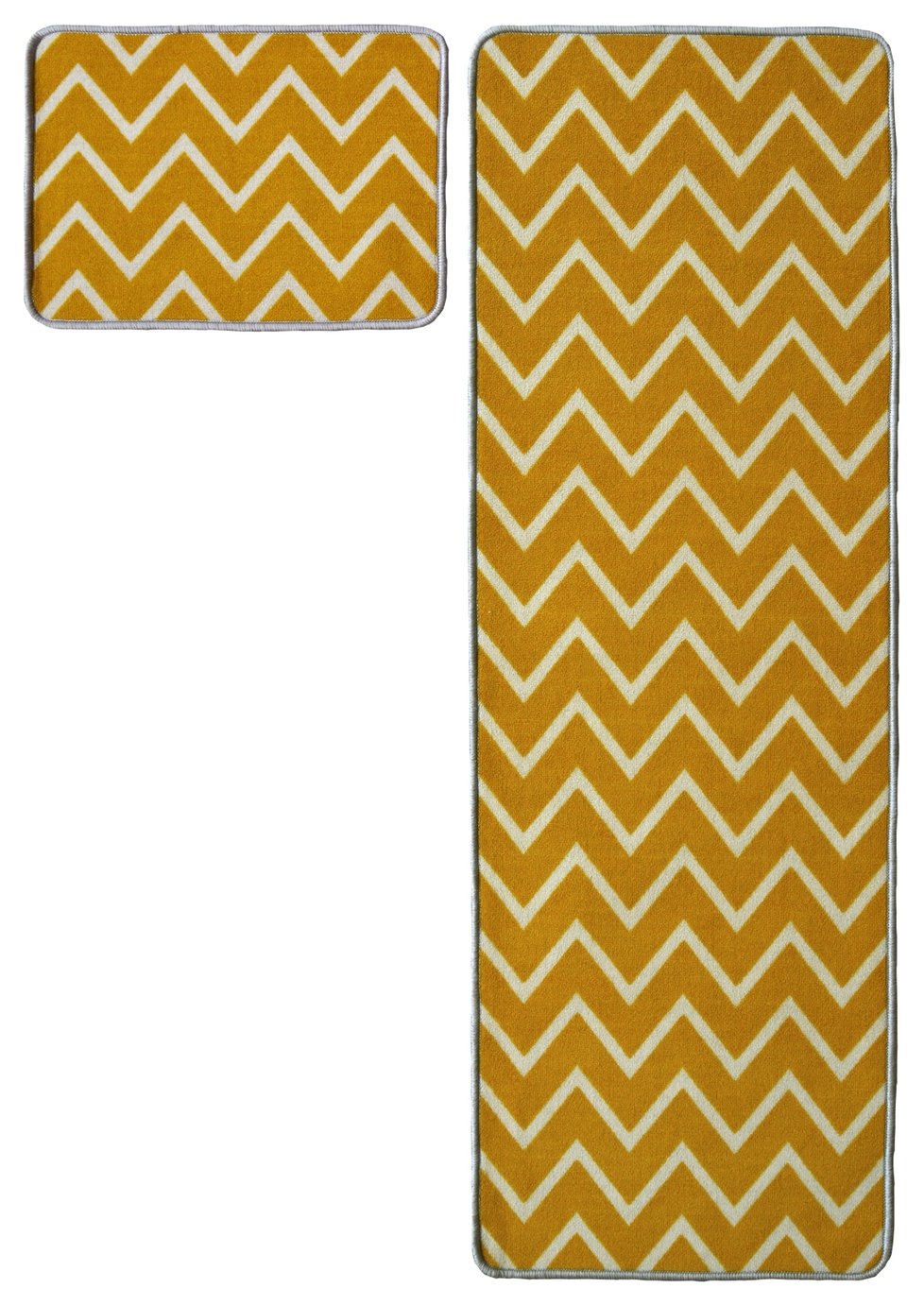 Homemaker Washable Chevron Mat and Runner 57x150cm - Ochre