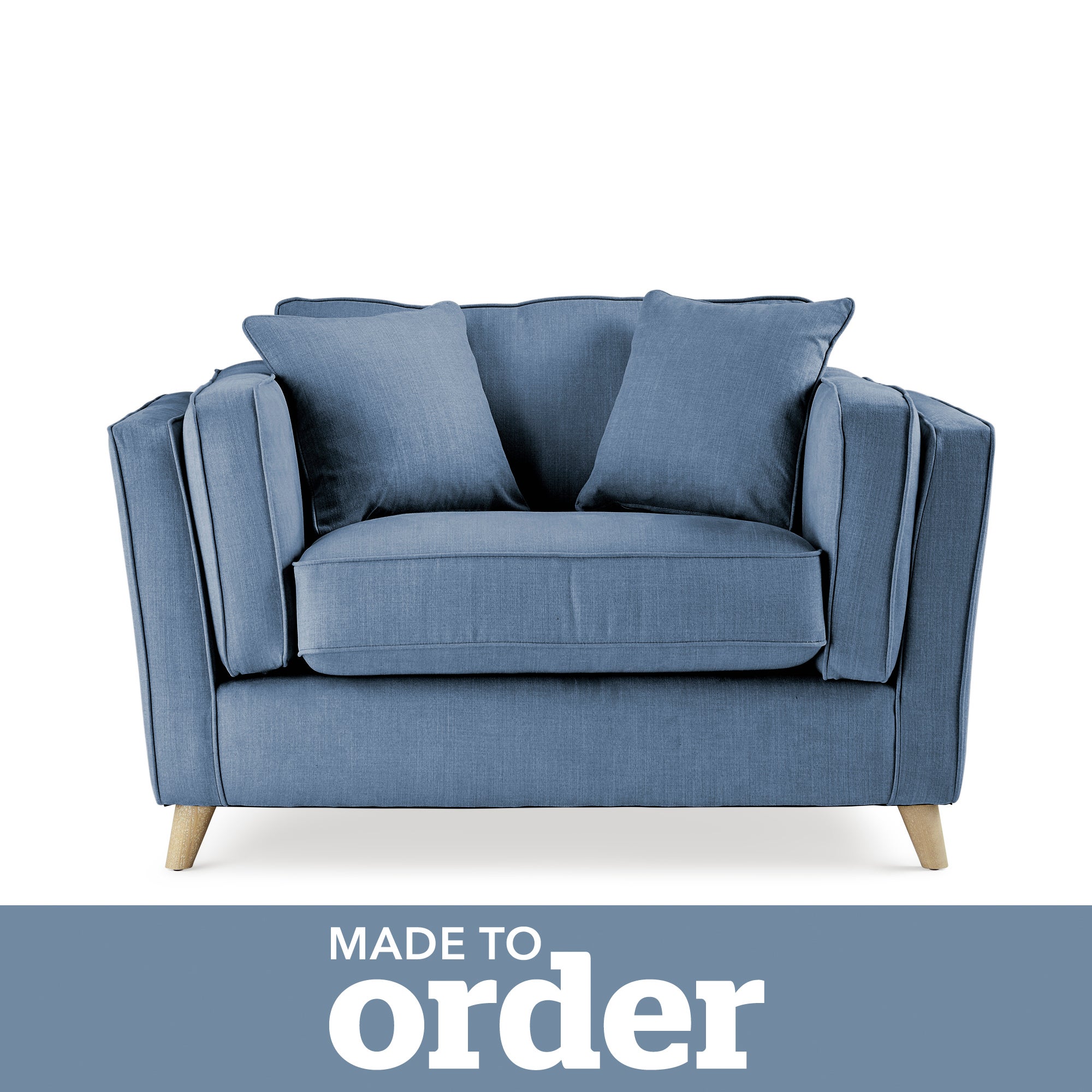 Arabella Snuggle Chair Brushed Plain Fabric Blue