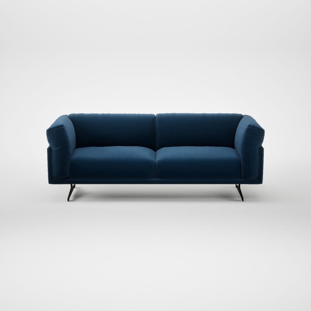 Heal's Novara 3 Seater Sofa Smart Velvet Petrol Black Feet 2