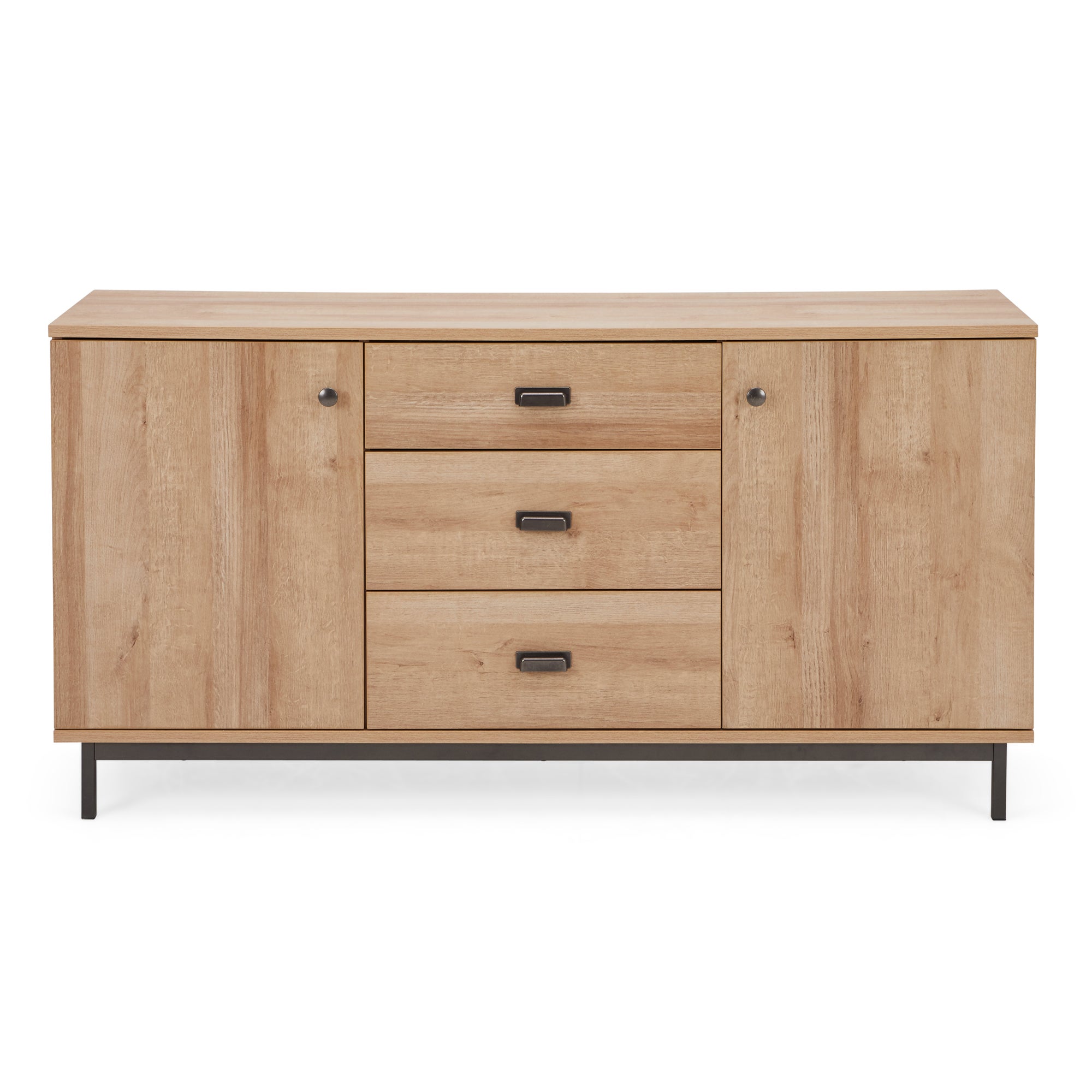 Fulton Oak Effect Large Sideboard Brown