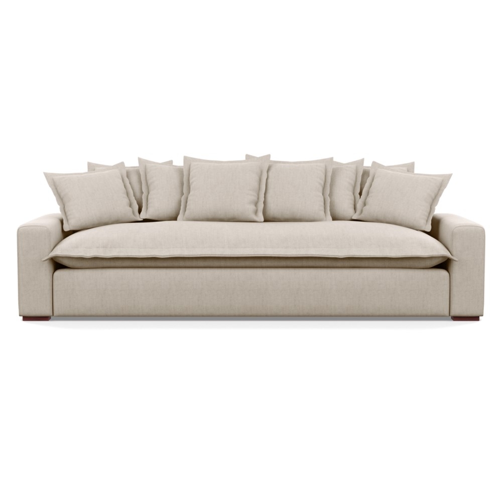 Heal's Brompton 5 Seater Sofa Broad Weave Putty Walnut Stain Feet