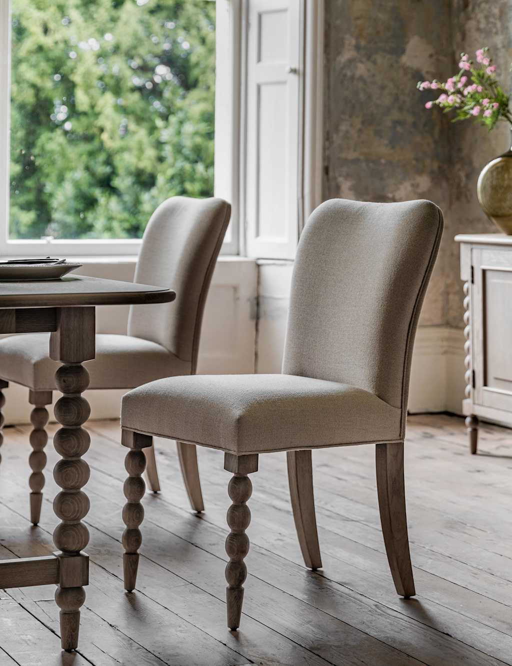 Gallery Direct Set of 2 Artisan Fabric Dining Chairs Natural