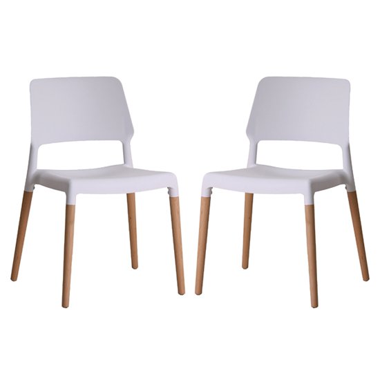 Riva White Finish Dining Chairs In Pair