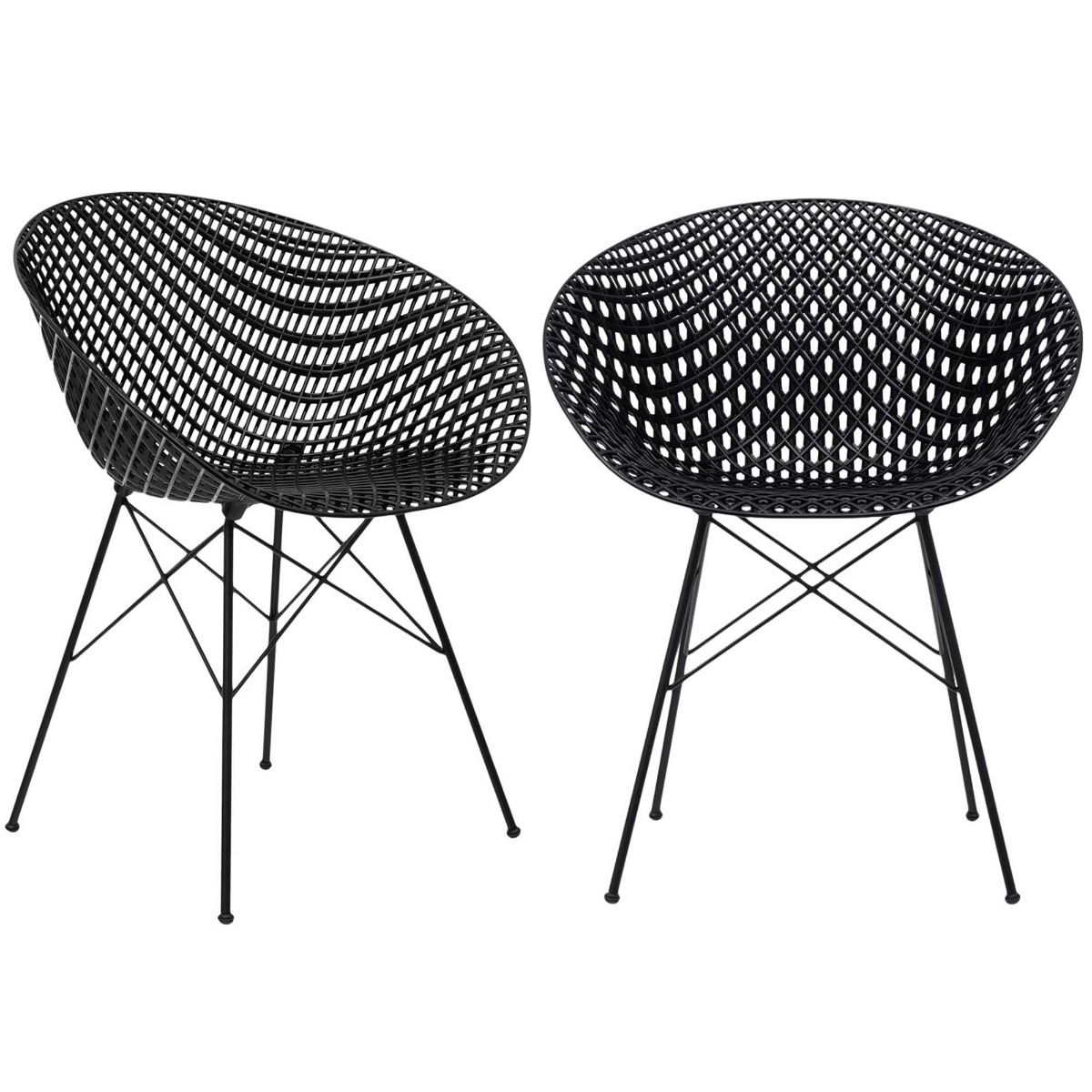 Pair of Kartell Matrix Dining Chairs, Black