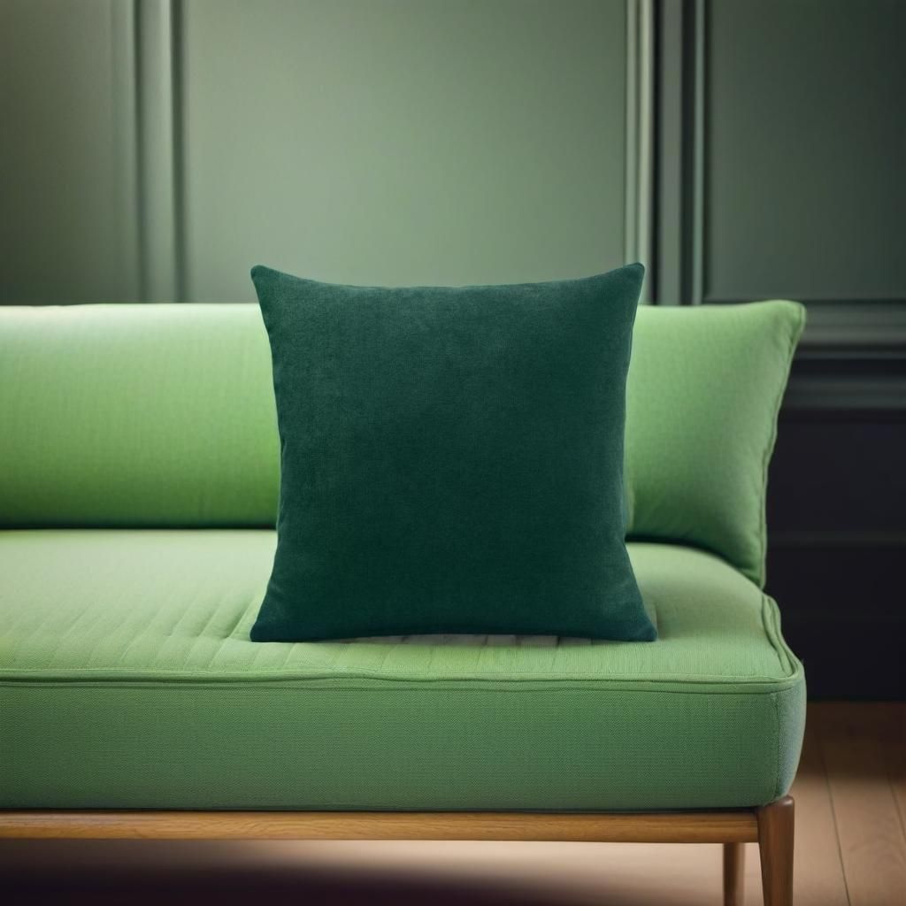 Luxury Living Velvet Chenille Cushion in Green