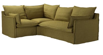 Isaac Asym: LHF Single w RHF 2 Seat Sofabed in Mossymere Norfolk Cotton - sofa.com