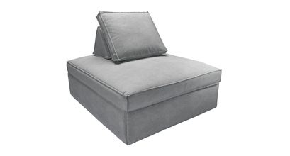 Harry Large Pouffe with bolster cushion in Thatch Smart Velvet - sofa.com
