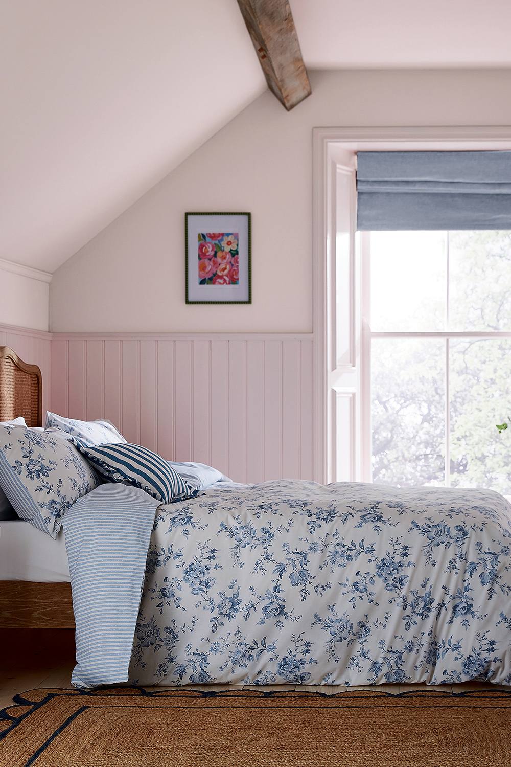 Helena Springfield 'Candy Stripe' Cotton Cushion in Blue 4