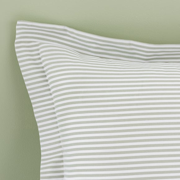 Khai Stripe Sage Oxford Pillowcase 2
