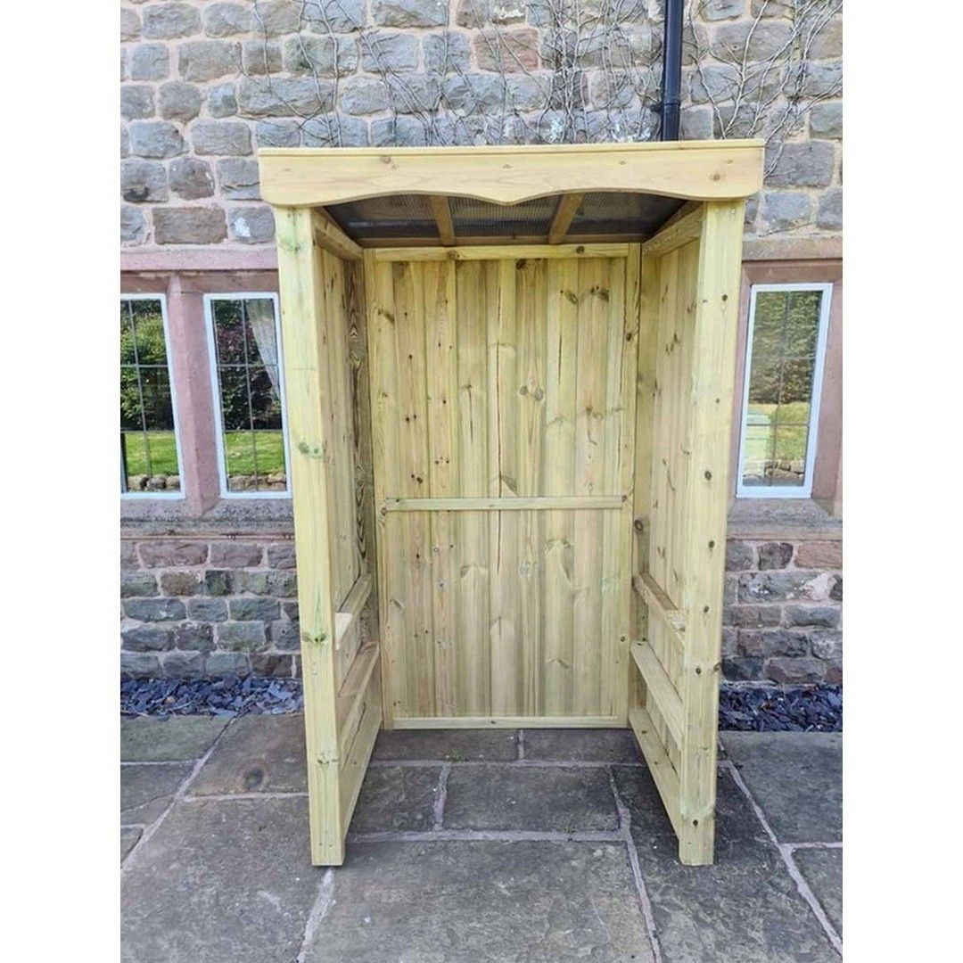 Churnet Valley Garden Furniture Ltd Small Poly Smoking Shelter - Timber - Minimal Assembly Required in Brown