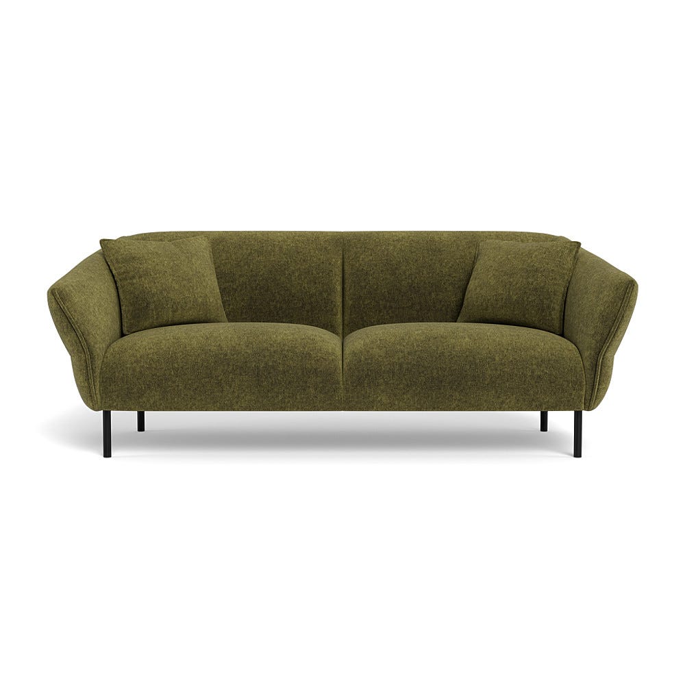 Heal's Alto 3 Seater Sofa Smart Velvet Mouse Black Feet 2