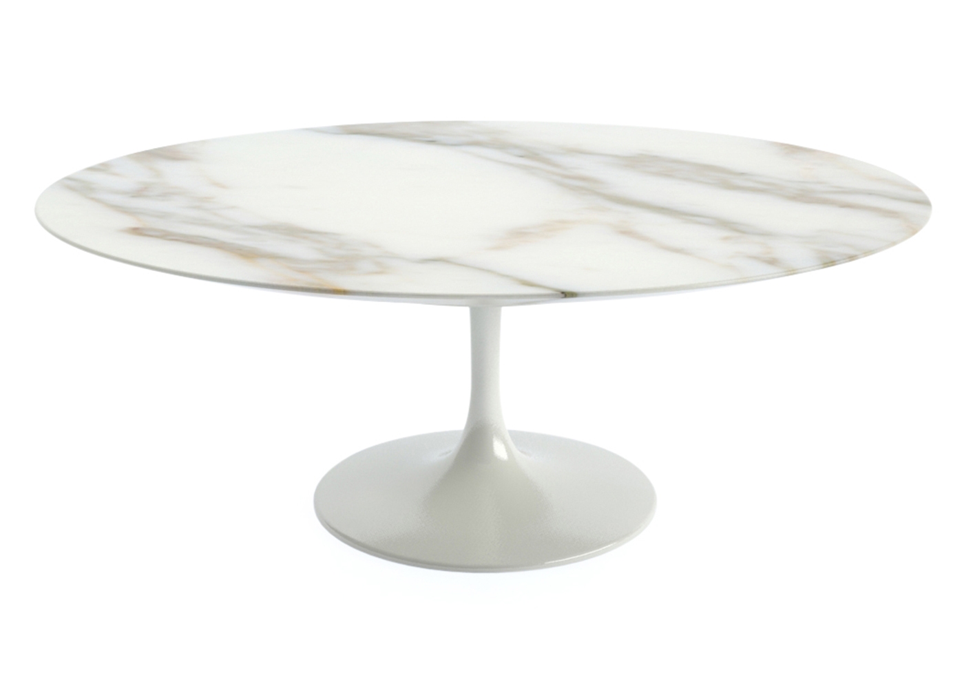 Knoll Saarinen Oval Coffee Table Calacatta Coated Marble
