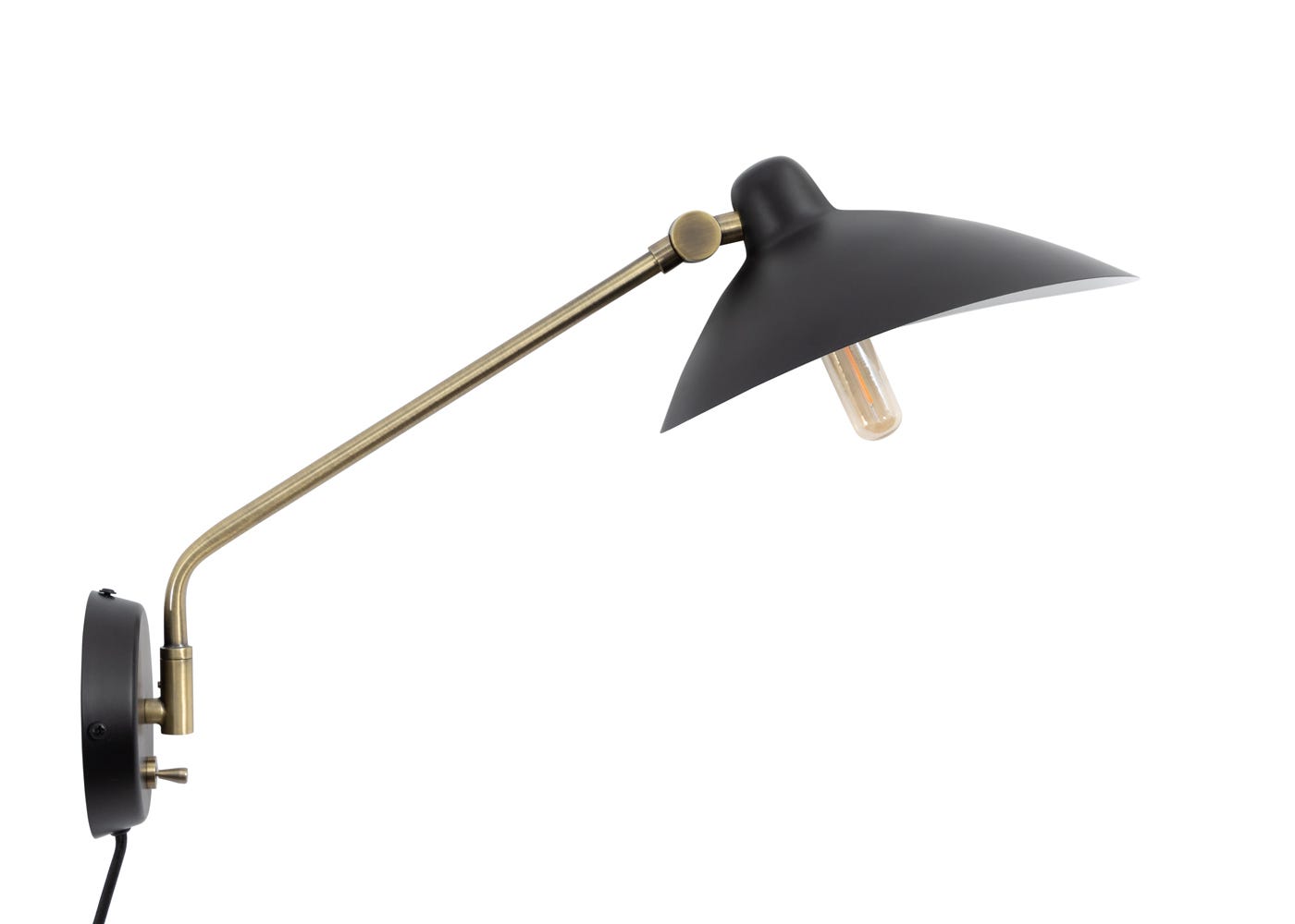 Milton Swing Arm Wall Light Black
