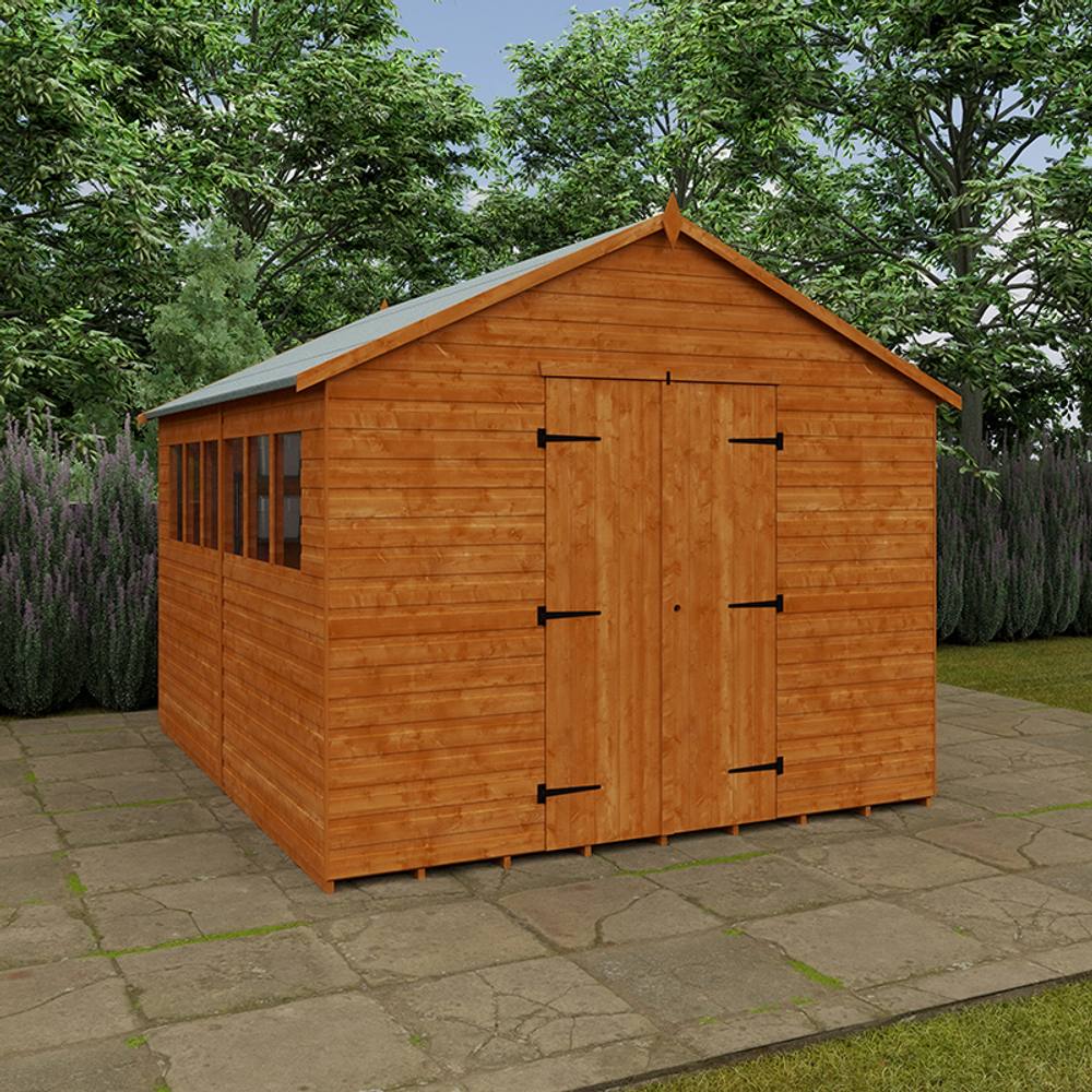 Buttercup Farm 12 x 10 Feet Xl Workshop 12mm Shed - L355 x W295 x H268.5 cm in Burnt Orange 6