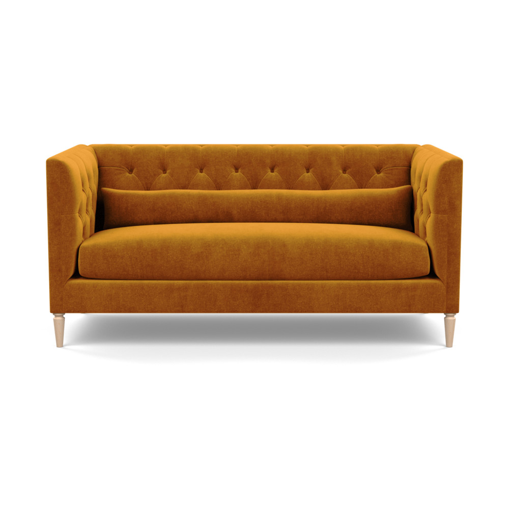Heal's Balmoral 3 Seater Sofa Smart Luxe Velvet Cognac Natural Feet