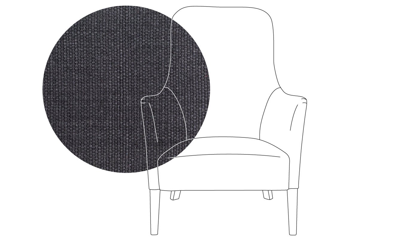 Pinch Pendel Armchair Cabot Pure Linen Baffin Grey Oak Feet