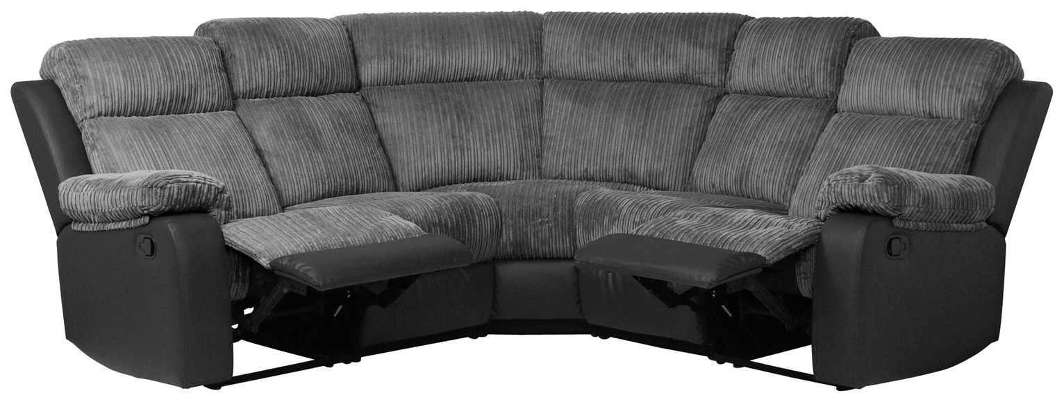 Argos Home Bradley Corner Fabric Recliner Sofa - Charcoal