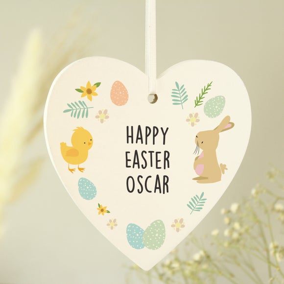 Personalised First Easter Heart Tree Decoration 3