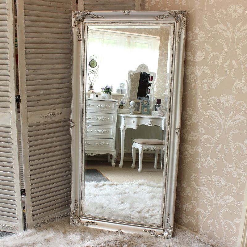 Melody Maison Large Silver Ornate Wall/Floor Mirror 158cm X 78cm