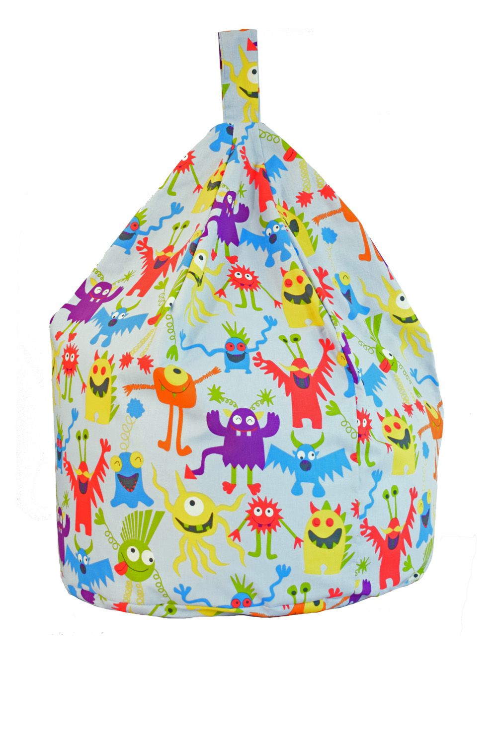 Bean Lazy Cotton Grey Monsters Bean Bag Child Size in Light Grey