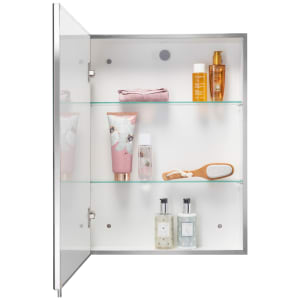 Croydex Finchley Single Door Silver Bathroom Cabinet - 670 x 400mm