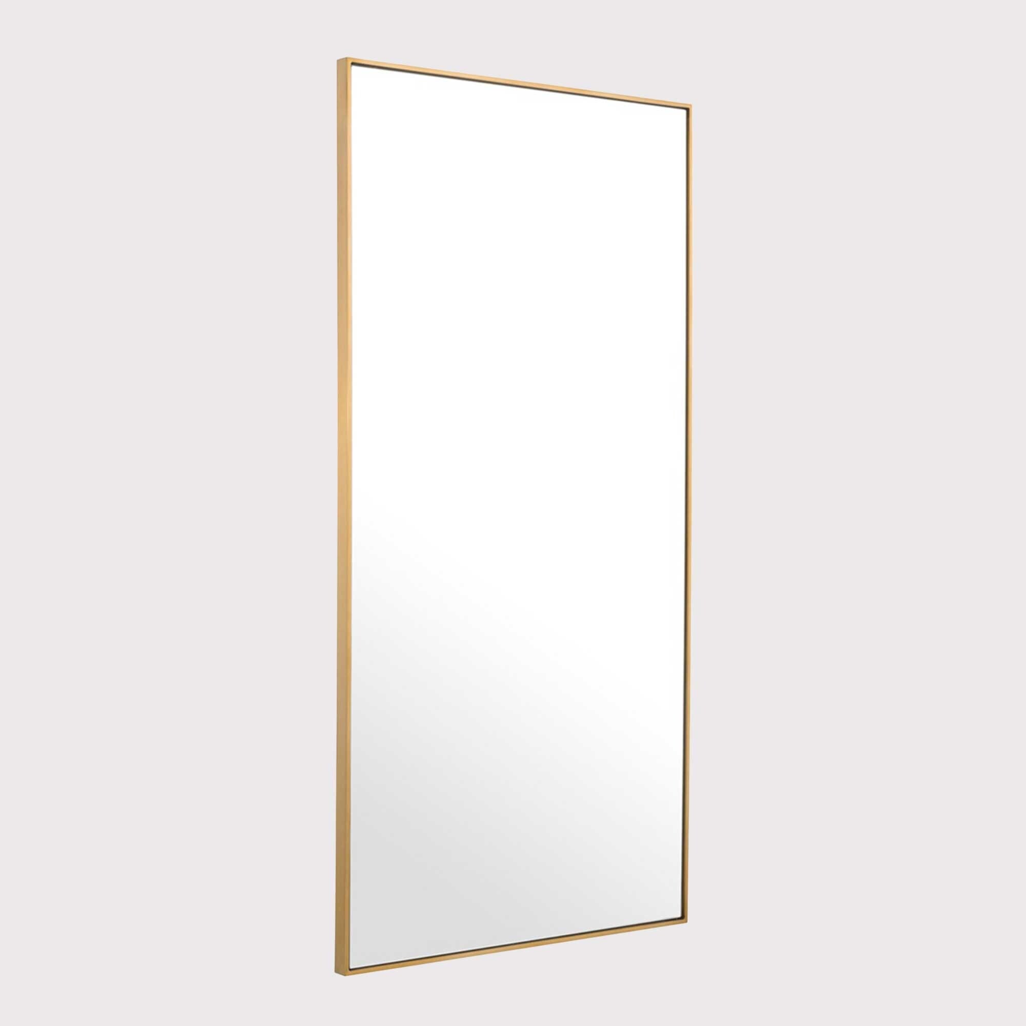 Eichholtz Redondo Mirror Brushed Brass Finish 90x180cm, Square Metal | Barker & Stonehouse