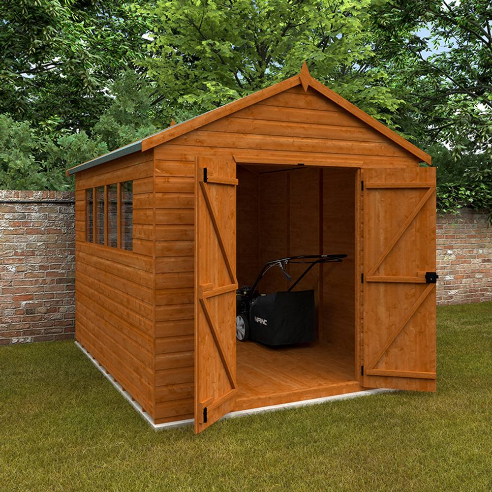 Buttercup Farm 10 x 8 Feet Workshop 12mm Shed - L295 x W235 x H254.5 cm in Burnt Orange 4