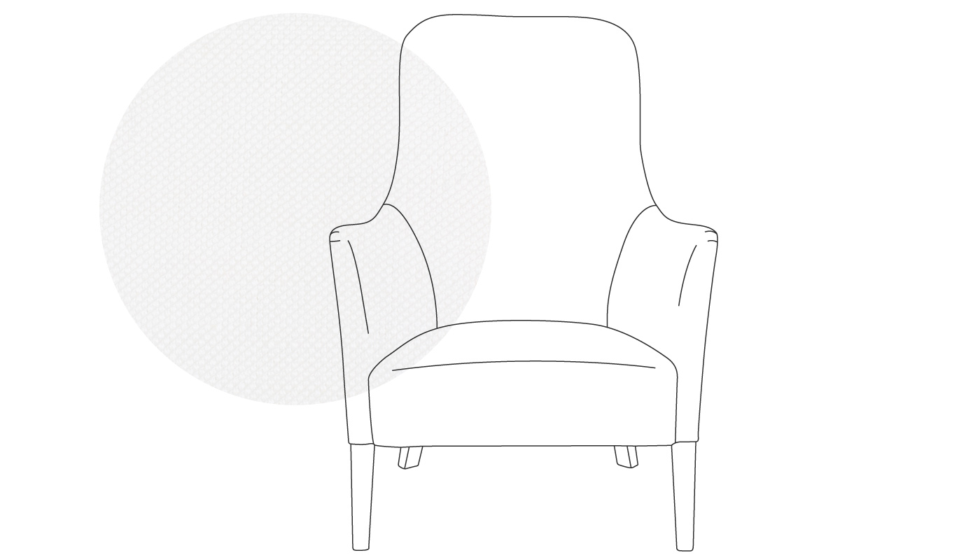 Pinch Pendel Armchair Capelo Linen-Cotton Snow Drop Oak Feet