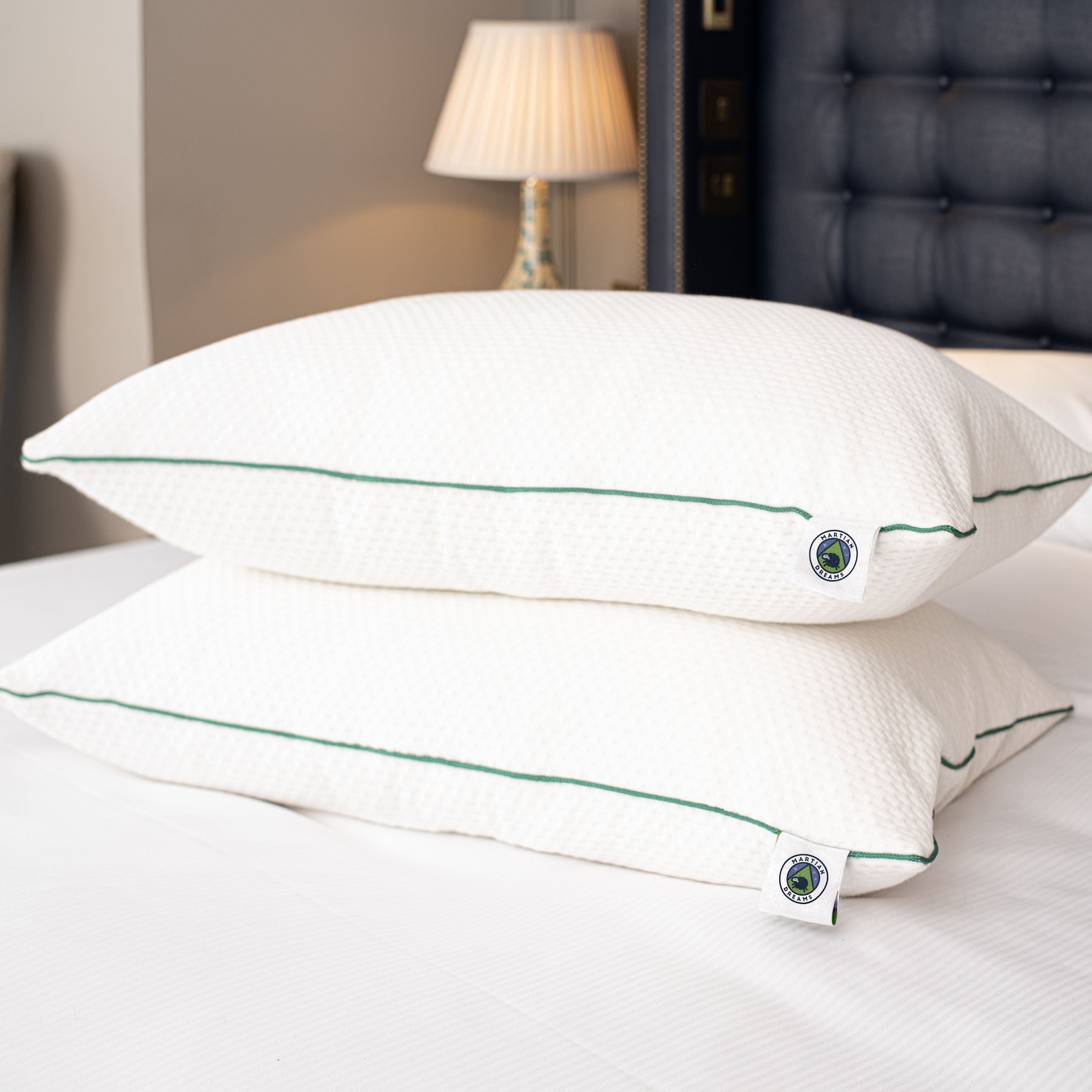 Martian Made Martian Dreams Velistra™ - Ultra Soft Microfibre Hotel Pillows 2 Pack - Standard Size (50x75cm) in White
