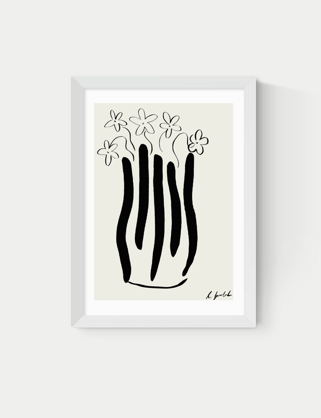 East End Prints Abstract Vase Framed Art White