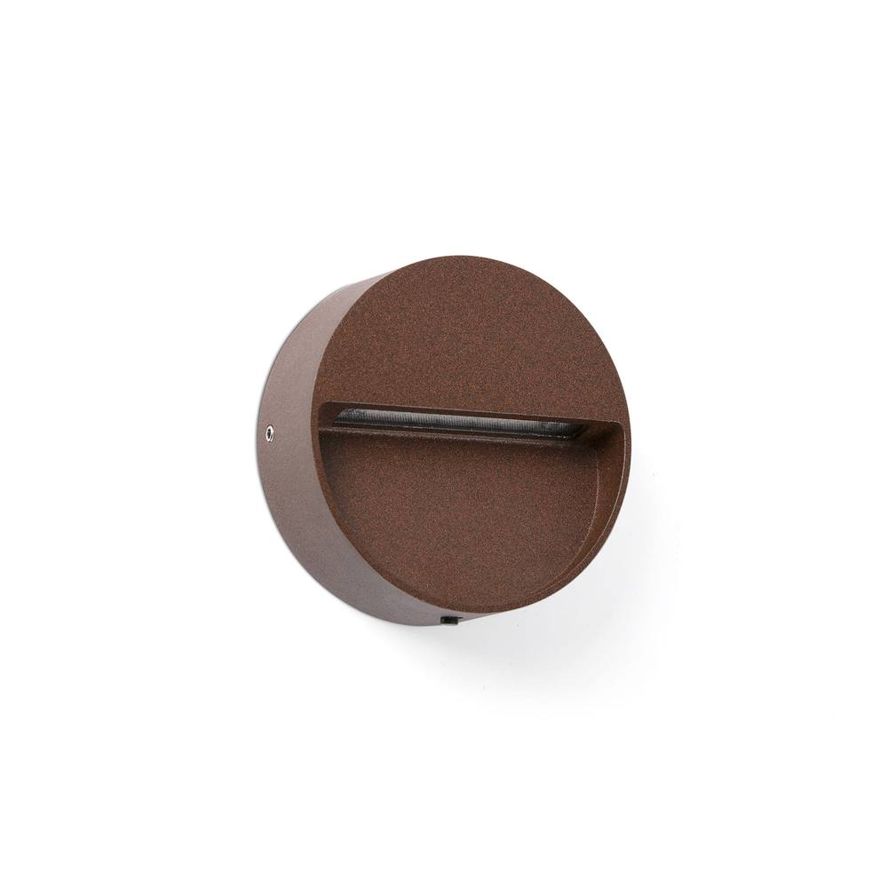 Netlighting Dune Round LED Outdoor Flush Wall Lamp Rust Brown IP65 CCT 2200 4000K