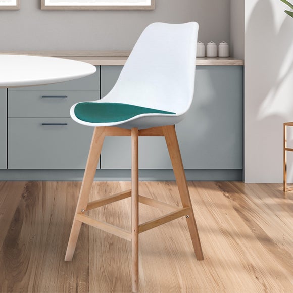 Fusion Living Soho White Plastic Bar Stool
