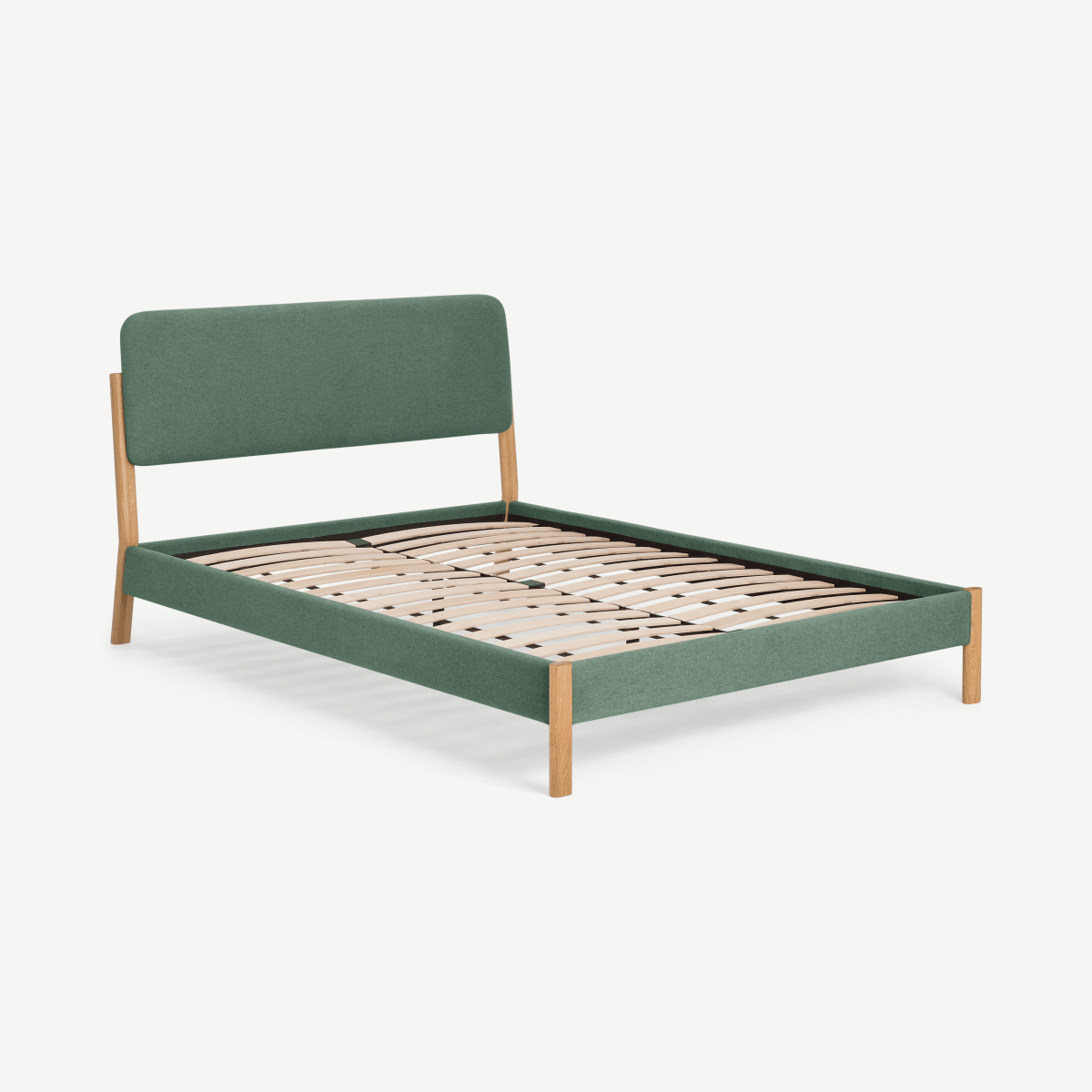 Almera King Size Bed, Bay Green & Oak