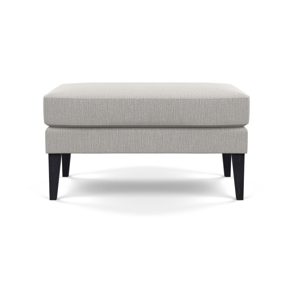 Heal's Richmond Ottoman Smart Linen Mix Silver Black Feet