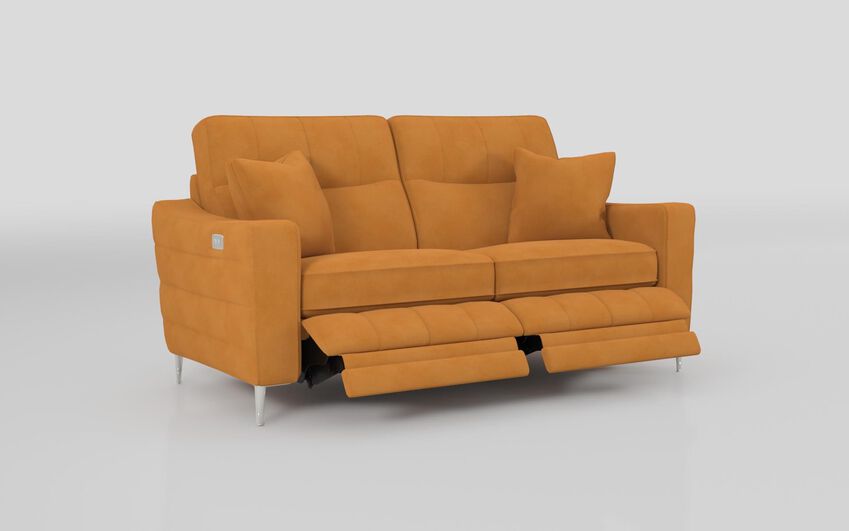 Yellow Fabric Gretna 2 Seater Power Recliner Sofa